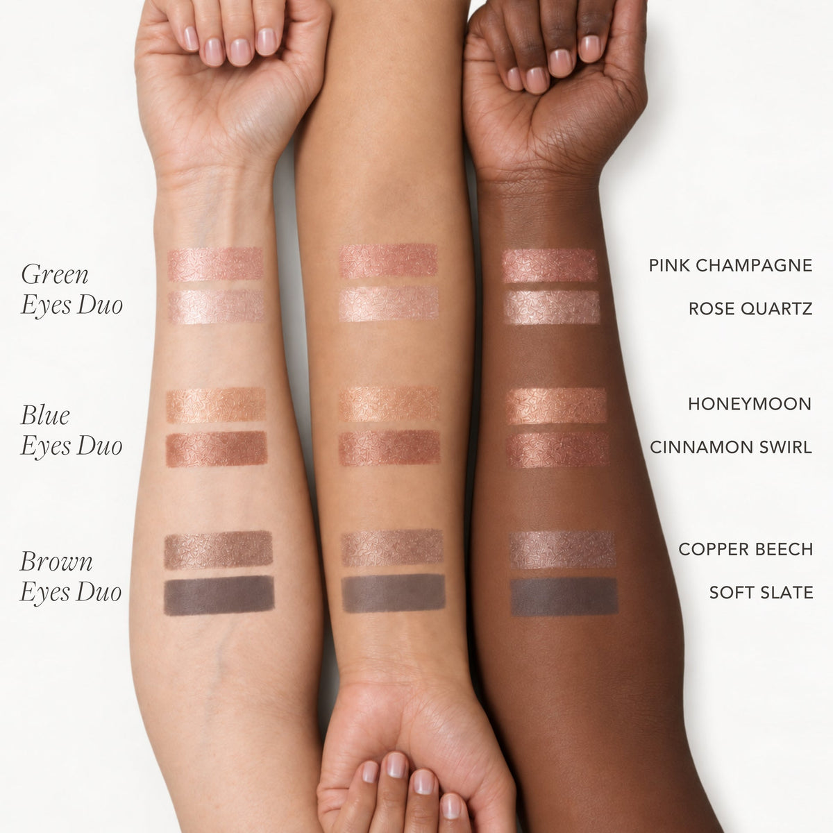 Enhance Green Eyes Rose Quartz and Pink Champagne